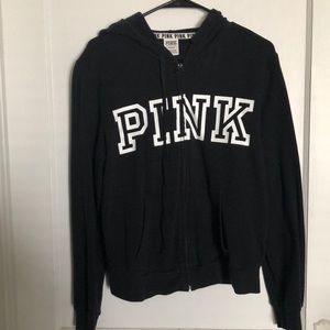 Black Zipper Front Sweater